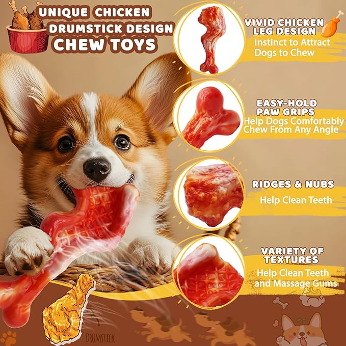 Magicorange Dog Chew Toys for Aggressive Chewers, Nylon Durable Dog Toys, Bacon Flavored Tough Chew Toys (1 Pack)