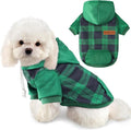 Dog Basic Hoodie Ultra-Soft Plaid Dog Clothes Cold Weather Sweaters for Medium Large Dogs Breathable Cozy Fabric Pet Coat Warm Stylish Sweatshirt with Leash Hole Pocket Dogs Jacket for Cats Boys Girls