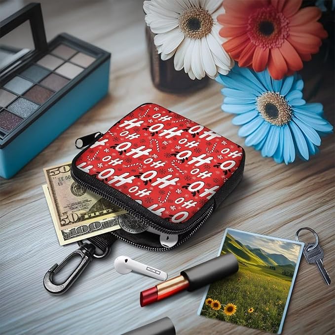 KEIAHUAN Christmas Dog Treat Pouch Small Bag Portable Training Walking Treat Bag for Puppies with Clasp Christmas Hohoho Hand Free Pet Snack Bag for Walking Hiking Traveling