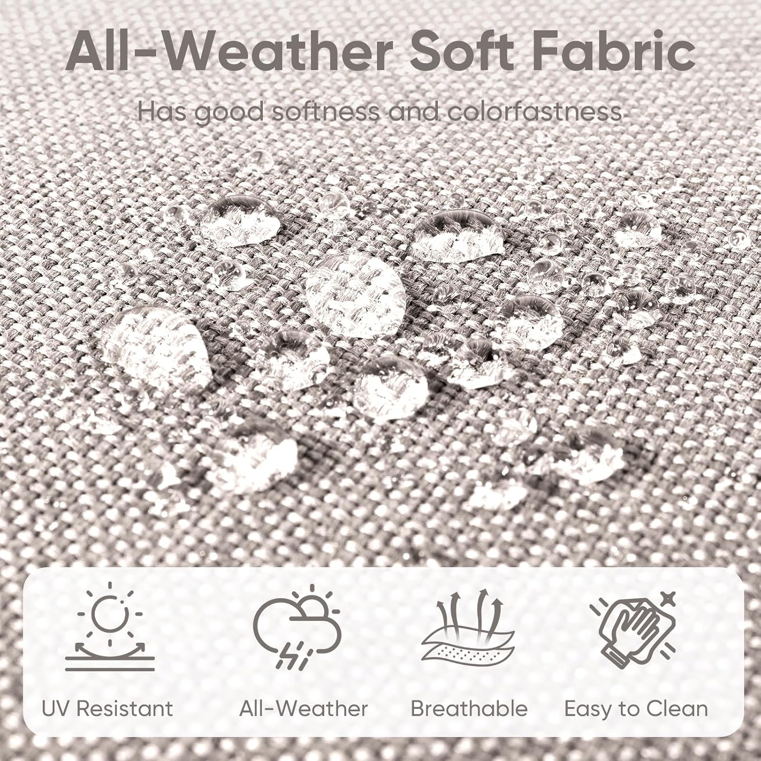 10-Piece Outdoor Patio Cushion Set - Fade & Water Resistant with Removable Olefin Cover, 22x24x4 Inch Memory Foam Cushions for Wicker Sectional Sofa – Beige/Buckle