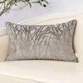 Yangest Grey Throw Pillow Cover Velvet Cushion Cover Branches Rectangular Pillowcase for Sofa Couch Bedroom Living Room, 12x20 Inch