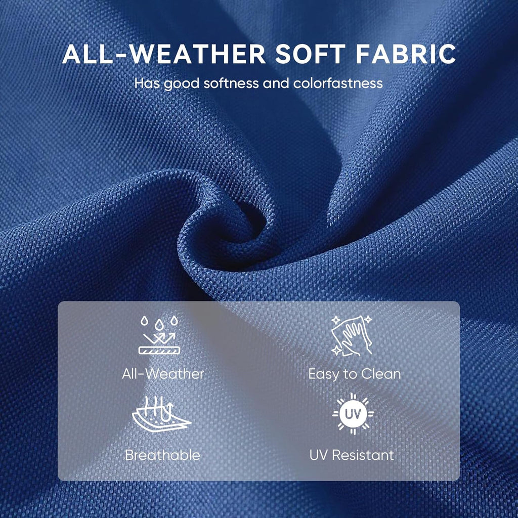 9-Piece Outdoor Patio Cushion Set - Fade & Water Resistant with Removable Olefin Cover, 22x24x4 Inch Memory Foam Cushions for Wicker Sectional Sofa – Blue/Crescent