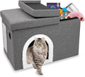CAROLMADE Cat Beds for Indoor Cats, Collapsible Cat House with Storage Space & Scratch Pad Cat Cave for Small Pet Under 20 Lbs