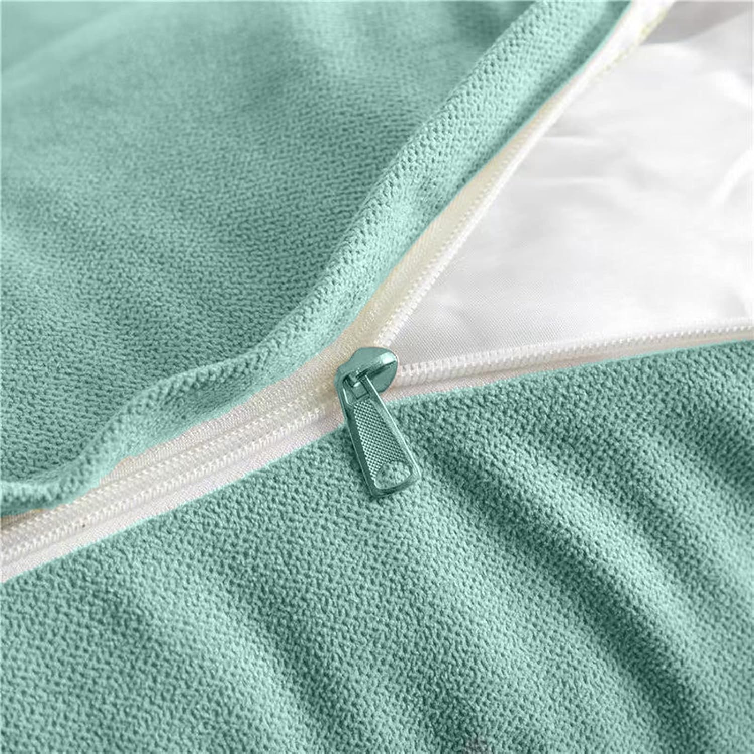 Triangular Reading Bed Rest Pillow Large Bolster Cushion Headboard Backrest Wedge Pillow with Removable Cover and Two Large Side Pockets (Turquoise, Twin: 39 x 8 x 20 inches)