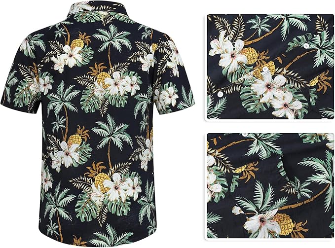 Hawaii Dog Shirt, Pet Summer T-Shirts Dog Style Floral Breathable Cool Clothes Hawaiian Shirts for Small Dogs and Cats Owner and Pet Shirts are Sold Separately