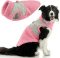 Gooby Zip Up Sherpa Vest - Pink, Large - Two Tone Fuzzy Fleece Dog Sweater with Built-in Harness and Extra Security for Small Dog and Medium Dog