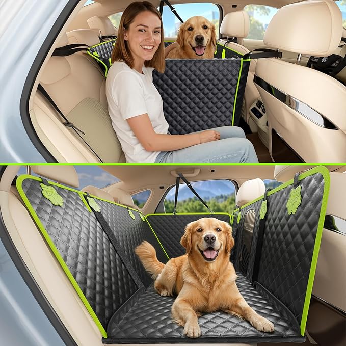 2-in-1 Dog Car Seat Cover for Back Seat, Transform to Passenger Mode - Dog Car Seat, Waterproof, Scratch-resistant, Support to 330lbs, for Outdoor Activities, Travel, to the Vet, for Cars/SUV/Truck