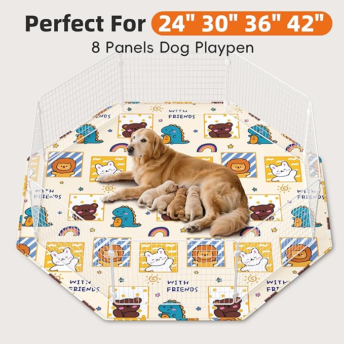 PJYuCien Washable Pee Pads for Dogs 2 Pack, 67" x 26" Octagonal Reusable Pee Pads for Dogs, Leak-Proof Pet Training Pads, Puppy Pads for Non-Slip, Designed for 24/30/36/42'' Width 8 Panels Pen