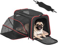 Petsfit Expandable Dog Carrier Large Cat Carrier, Soft-Sided Portable Collapsible Pet Travel Carrier for Kittens, Puppies or Small Animals, 19 x12x12 Inches, Black