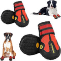 DcOaGt Dog Shoes for Large Dogs, 4PCS Anti-Slip Dog Boots & Paw Protectors for Hot Pavement Winter Snow Hiking Walking, Waterproof Breathable and Reflective Dog Booties for Large Size Dogs