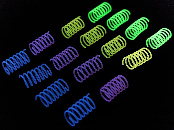 Fashion's Talk 12PCS Glow-in-The-Dark Springs Cat Toys for Indoor Cats,Jelly Color Interactive Play Kitten Toys for Chase and Exercise