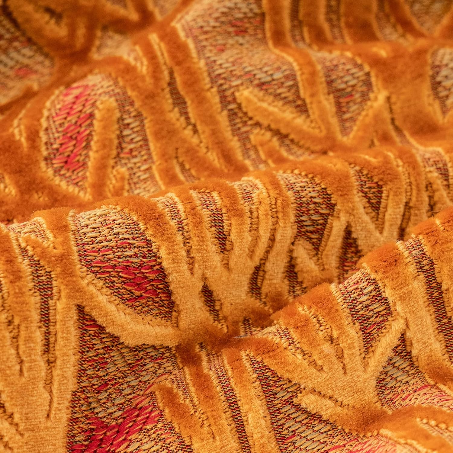 Yangest Orange Yellow Throw Pillow Cover Velvet Cushion Cover Branches Rectangular Pillowcase for Sofa Couch Bedroom Living Room, 12x20 Inch