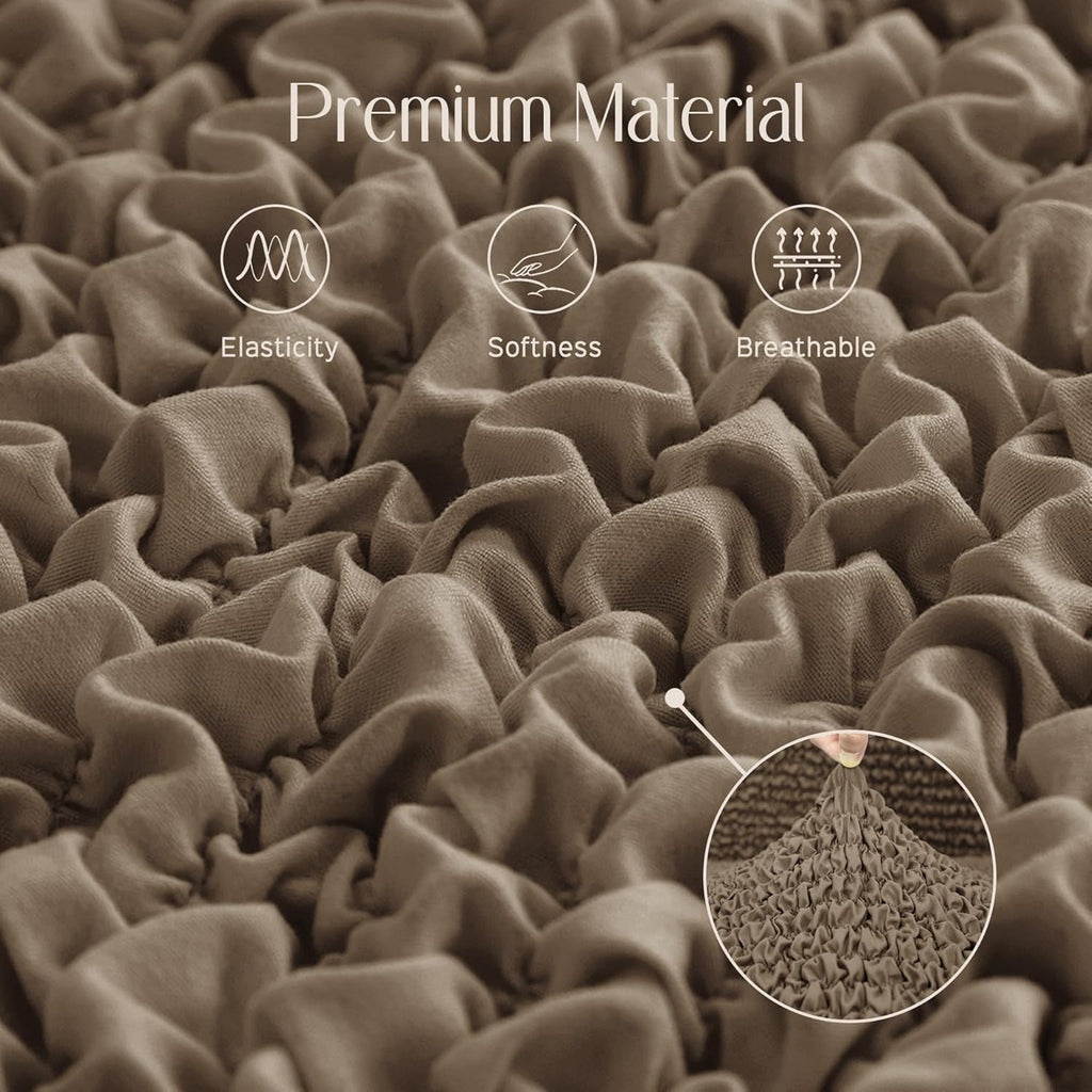 Throw Pillow Covers 18x18 Inch Solid Stretch Fabric Flexible Size Decorative Pillow Covers 20x20 Inch with Hidden Zipper Farmhouse Square Cushion Case for Couch Sofa Bed (Pack of 1, Tan)