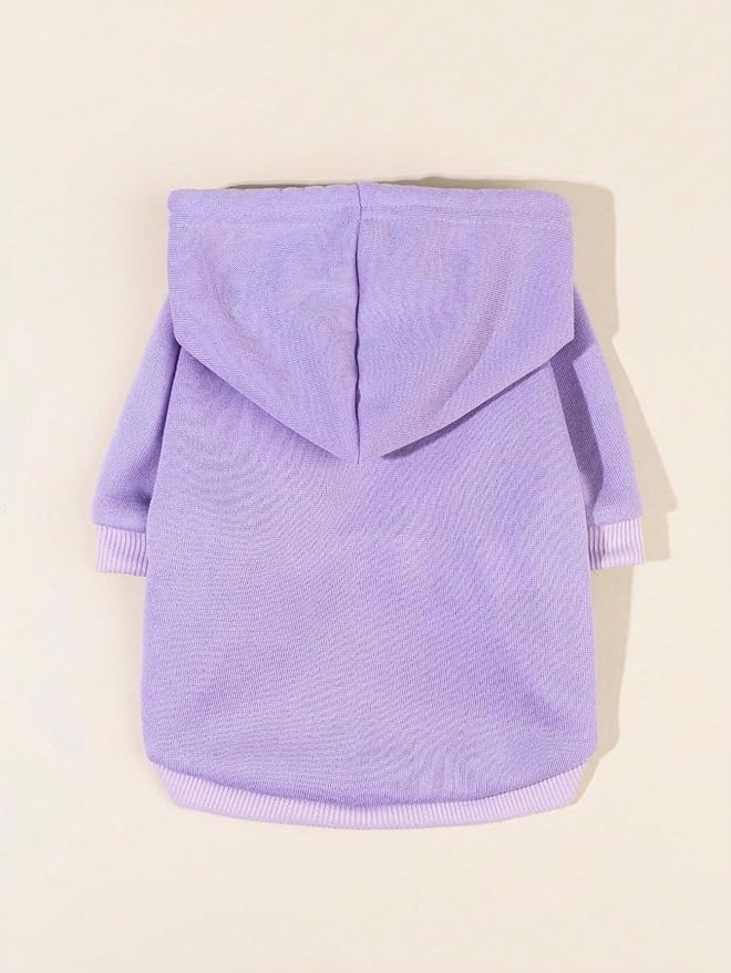 QWINEE Basic Dog Hoodie Sweatshirt Puppy Sweater Warm Cat Costumes Pet Clothes for Chihuahua Puppy Kitten Small Medium Dogs Mauve Purple X-Large
