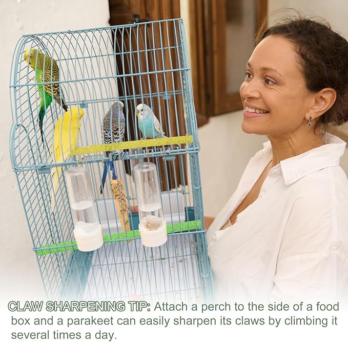 Bird Perch Stand, Wooden Parrot Perch Stand Toy, Paw Grinding Stick, Bird Cage Accessories, 6 x 3.15in (Orange, 2 Pcs) Birds Toys Intended for Cage/Parakeets/Conure/Budgie