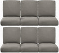Pop 22x25/22x24 Outdoor Furniture Cushions Set of 6 - Comfortable Patio Chair Cushion for Rattan Wicker Dining Rocking Swivel Chairs Loveseat Couch L-Shape Sectional Sofa - Grey/Classic