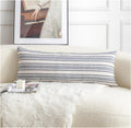 Decorative Boho Lumbar Pillow Covers, Modern Farmhouse Couch Pillowcase, 14 x 36 Long Accent Body Throw Pillow Covers, Sofa Bed Living Room Decor Cushion Case, Navy Blue and Beige, Pack of 1