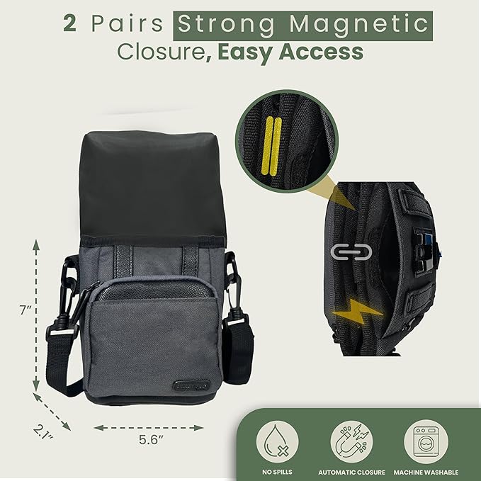 BEAU&FUR Small Dog Treat Pouch with Clicker for Training – 2 Cup Capacity, Built-In Poop Bag Dispenser, Storage for Snacks and Toys - Hands-Free Pouch Snack Holder for Walking and Training -Grey Black