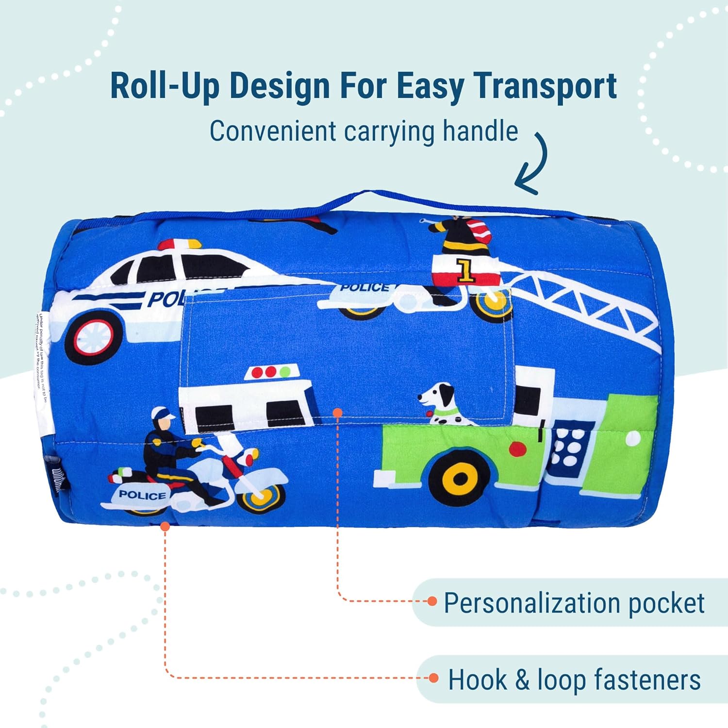Wildkin Kids Microfiber Nap Mat – Soft Sleep Mat with Pillow, Ideal for School & Travel - Heroes