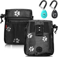 Dog Treat Pouch - 3 Ways to Wear Treat Pouches for Pet Training and 2 Pieces Clicker Taining for Dogs, Dog Training Treat Pouch Bag and Dog Clicker for Training with Waist Belt Shoulder Strap - Paws
