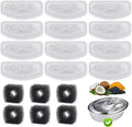 12 Pack Replacement Filters for D60 100oz/3L Automatic Pet Fountain, ZEKIRY Carbon Cat Fountain Filters, Triple Filtration Pet Water Dispenser Filter Replacement(6Pcs Pump Sponges)