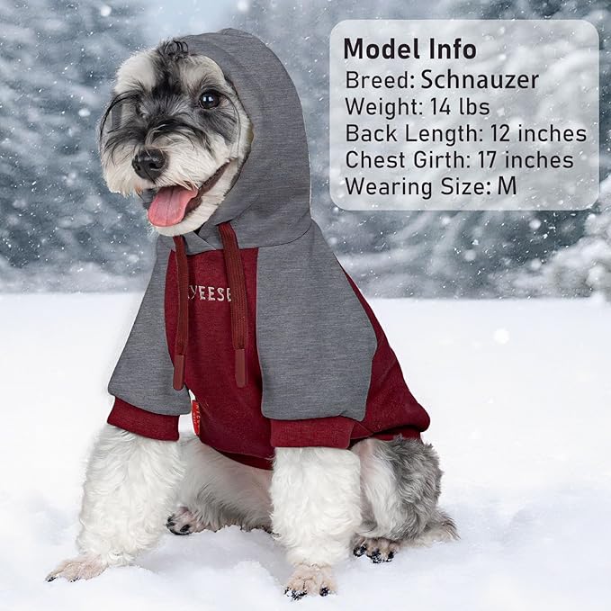 KYEESE Dog Hoodie Stretchy Pet Sweatshirt for Cold Weather Soft Dogs Winter Coat Pet Clothes with Leash Hole Warm Pets Sweater Pets Coat with Drawstring Comfort Dogs Clothes Medium Size Dog