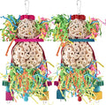 Bissap 2PCS Bird Parrot Foraging Shredder Hanging Toys Sola Balls Sepak Takraw with Pacifier for Small Parrots Parakeets Conures Cockatiels Love Birds Cage Toy