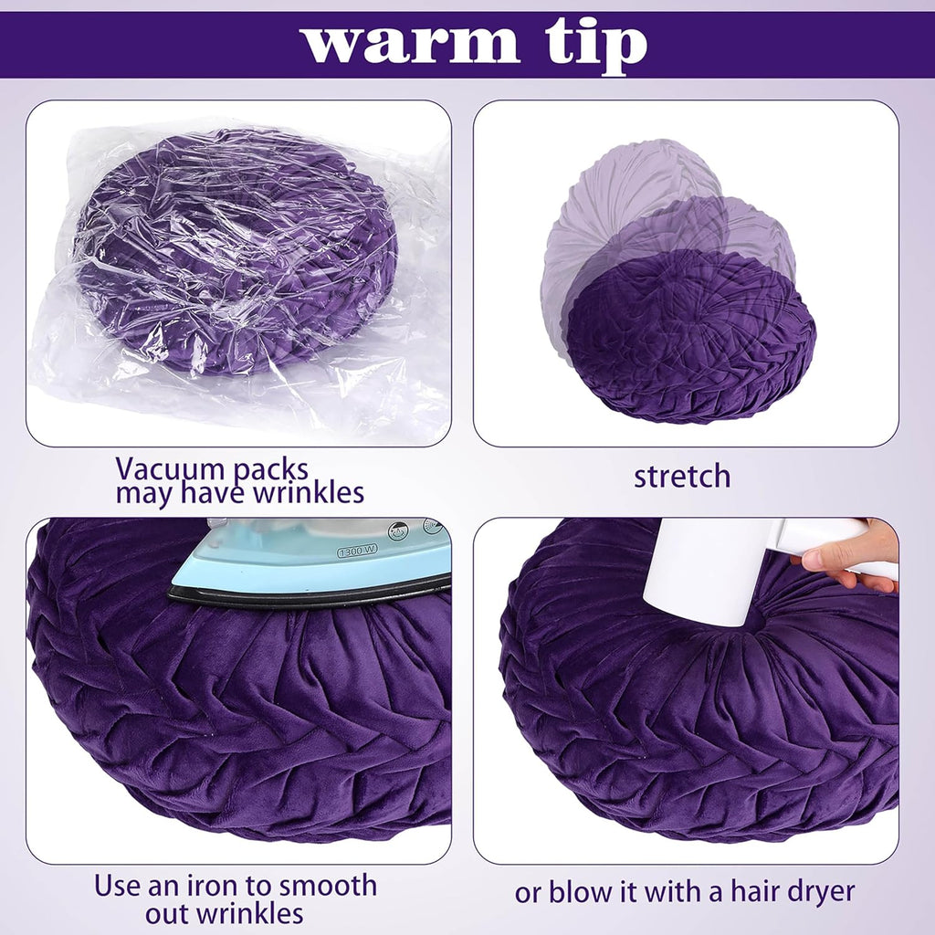 Yerliker 6 Pcs Floor Pillow Cushions 15inch Round Velvet Throw Pillows Colorful Flexible Cushions Alternative Pillows for Couch Chair Living Room Bedroom Home Office Decor(Halloween Color)