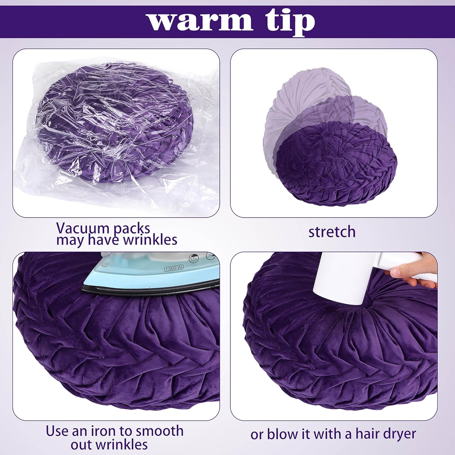 Yerliker 6 Pcs Floor Pillow Cushions 15inch Round Velvet Throw Pillows Colorful Flexible Cushions Alternative Pillows for Couch Chair Living Room Bedroom Home Office Decor(Halloween Color)