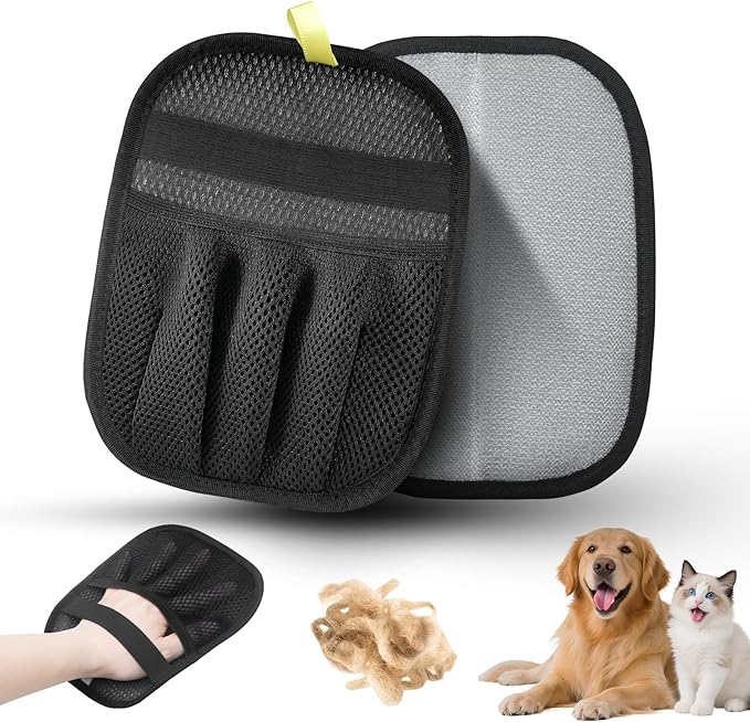 Pet Hair Remover Gloves for Cats & Dogs - Reusable Electrostatic Pet Hair Gloves, Fur Removal Tool for Home, Car Seats
