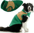 Gooby Zip Up Sherpa Vest - Forest Green, X-Small - Two Tone Fuzzy Fleece Dog Sweater with Built-in Harness and Extra Security for Small Dog and Medium Dog