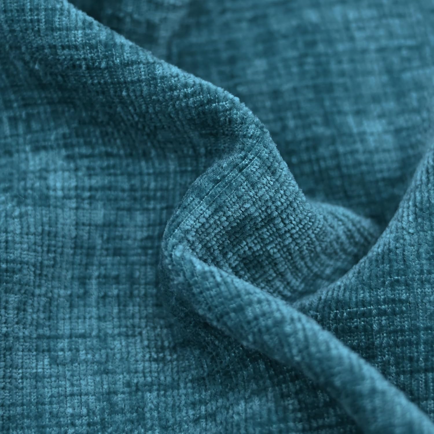 CaliTime Throw Pillow Covers Decorative 22 X 22 Inches Pack of 2 Cozy Solid Dyed Soft Chenille Cushion Cases with Pom Poms for Couch Sofa Bed Living Room Home Ocean Blue