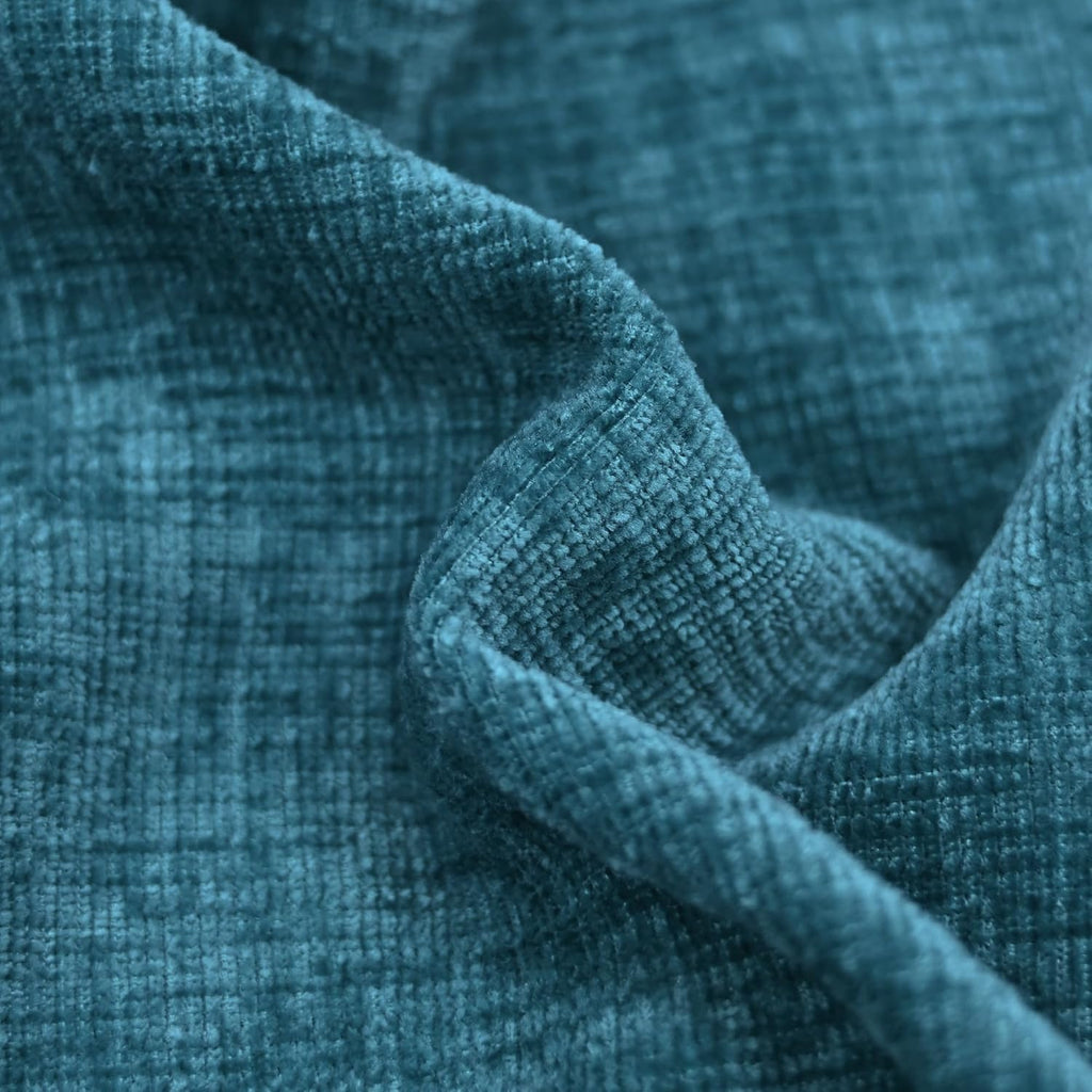 CaliTime Throw Pillow Covers Decorative 20 X 12 Inches Pack of 2 Cozy Solid Dyed Soft Chenille Cushion Cases with Pom Poms for Couch Sofa Bed Living Room Home Ocean Blue