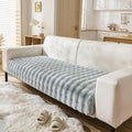 Faux Fur Couch Cover Fuzzy Soft Plush Thick Bubble Sofa Cover Luxury Sectional Couch Covers Luxury Anti-Slip Sofa Slipcover Washable Furniture Protector (Light Grey,28"x82")