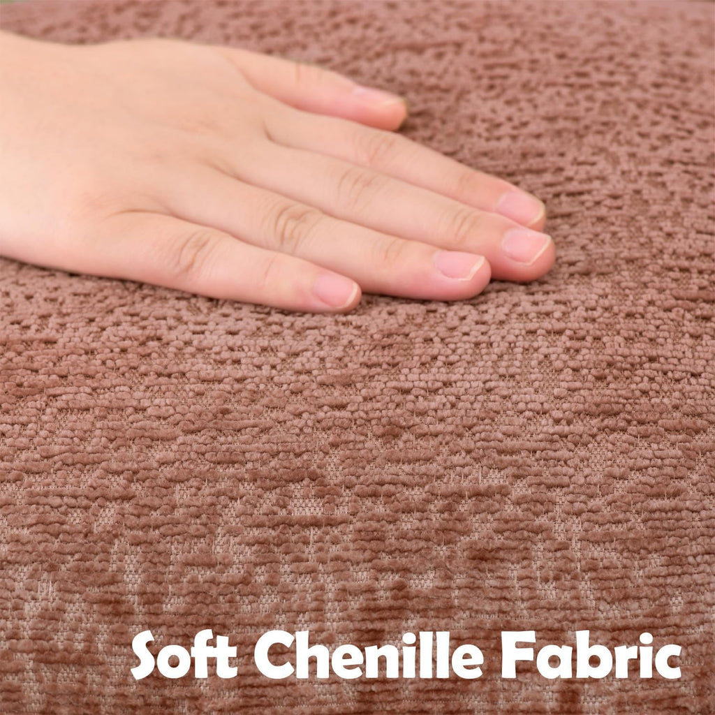 Pack of 2 Dusty Pink Decorative Throw Pillow Covers 20x20 Cozy Soft Chenille Boho Accent Vintage Farmhouse Square Couch Pillow Covers for Home Decor Bed Sofa Living Room