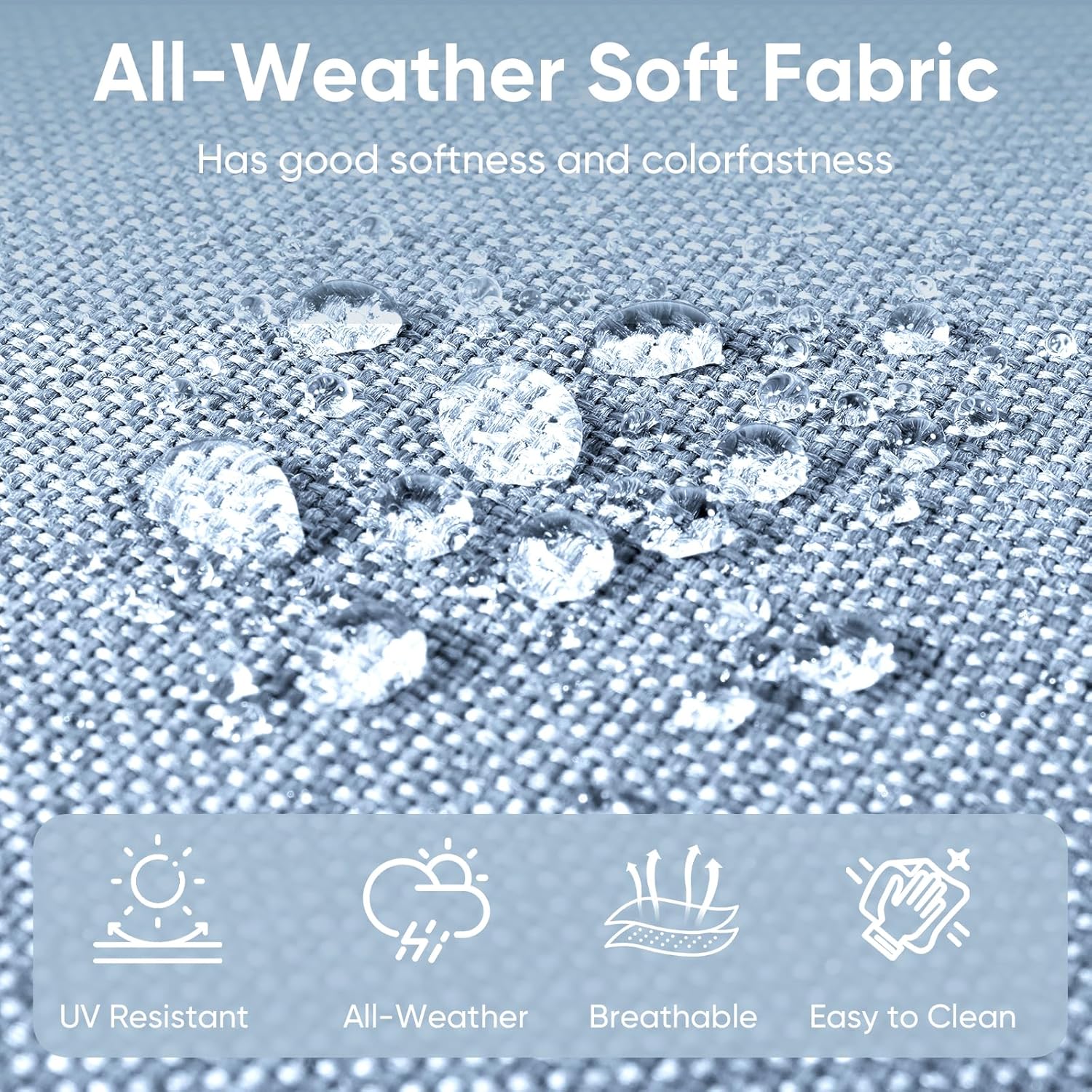 10-Piece Outdoor Patio Cushion Set - Fade & Water Resistant with Removable Olefin Cover, 22x24x4 Inch Memory Foam Cushions for Wicker Sectional Sofa – Baby Blue/Buckle