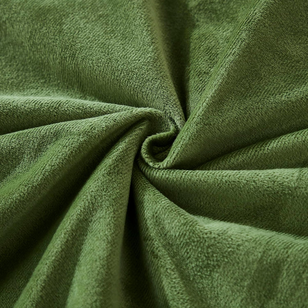 Uhamho Set of 2 Standard Pillowcases Faux Fur Throw Pillow Covers Queen Size Shams Soft Velvet Decorative Zipper Closure (Sage, 20"x26")