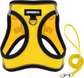 Dog Harness and Leash Set, Dog Harness for Dogs No Pull, No-Chock Step-in Reflective Breathable Lightweight Easy Walk Vest Harnesses with Safety Buckle for Small Medium Dogs, Cats (Yellow, S)