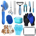 Dog Brush for Shedding 13pcs Bath Grooming Kit with Pet Nail Clipper and File - Dog Bath Brush Cat Grooming Supplies, Dematting Comb Bath Brush Shampoo Scrubber for Dogs and Cats