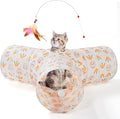 Tempcore Pet Cat Tunnel Tube Cat Toys 3 Way Collapsible, Cat Tunnels for Indoor Cats，Kitty Tunnel Bored Pet Toys Peek Hole Toy Ball, Puppy, Kitty, Kitten, Rabbit