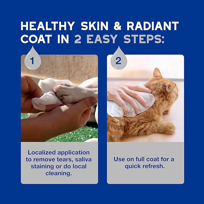 DOUXO® Skin & Coat SPA - Ultra-Safe Multipurpose Wipes for Dogs and Cats, 100 Wipes, Gently Removes Tear and Saliva Stains, Leaves the Coat and Skin Refreshed and Smelling Great, Skin-Friendly Formula