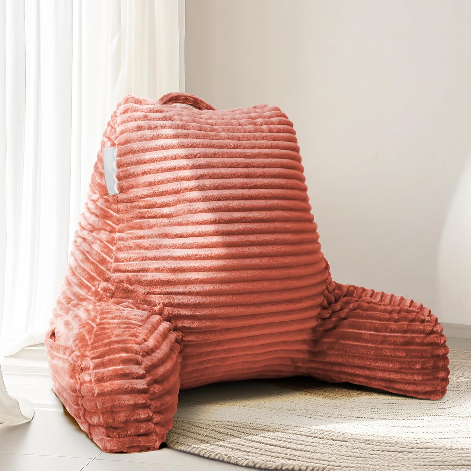 Hearth & Harbor Reading Pillow for Bed Adult – Back Pillow for Sitting in Bed, Standard Bed Pillows for Sitting Up in Bed, Foam Bed Chair Pillow, Misty Bed Rest Pillow