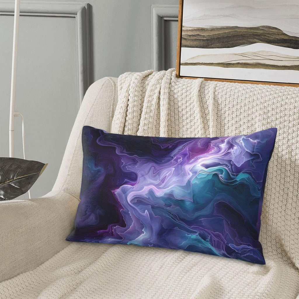 Purple Teal Turquoise Galaxy Nebulous 20x12 inches Throw Pillow Covers Cozy Square Pillowcases Home Decor for Bed Couch Sofa Office Living Room Cushion Covers