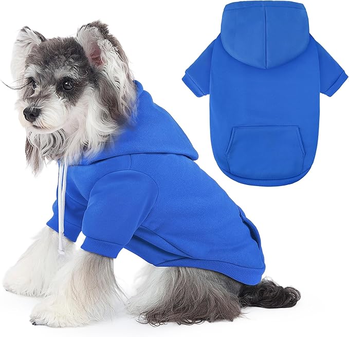 Dog Basic Hoodie Ultra-Soft Plaid Dog Clothes Cold Weather Sweaters for Medium Large Dogs Breathable Cozy Fabric Pet Coat Warm Stylish Sweatshirt with Leash Hole Pocket Dogs Jacket for Cats Boys Girls