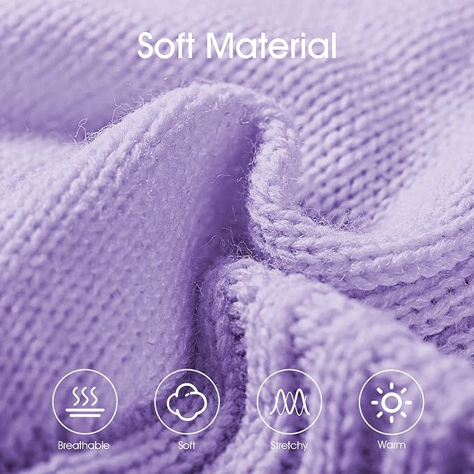 Dog Sweaters for Small Medium Large Dogs Girl, Classic Turtleneck Pet Sweater for Dogs, Thermal Doggy Winter Coat, Warm Dog Shirt Outfits, Double Knitting Collar for Outdoor Playing (Light Purple,2XL)