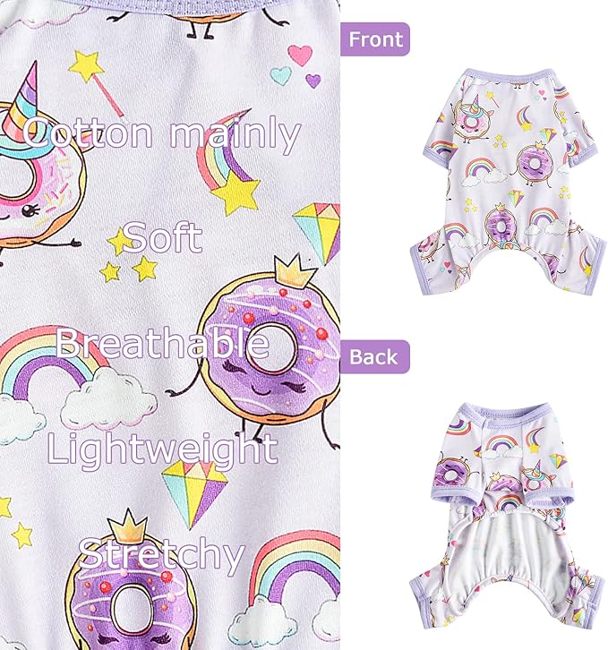 Dog Clothes for Small Dogs Boy Girl, Dog Pajamas Tiny Chihuahua Yorkie Spring Summer Shirt, Cute Puppy Outfit Pjs Jumpsuit Cat Onesie Apparel Pet Clothes