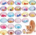 Jecery 5 Pcs Halloween Cat Spring Balls Toys Stretchable Rolling Balls Colorful Playful Coils Interactive Spring Action Toy Caged Rats for Kitten Cat Pet Supplies(Mouse and Bell,Colorful,25 Pcs)