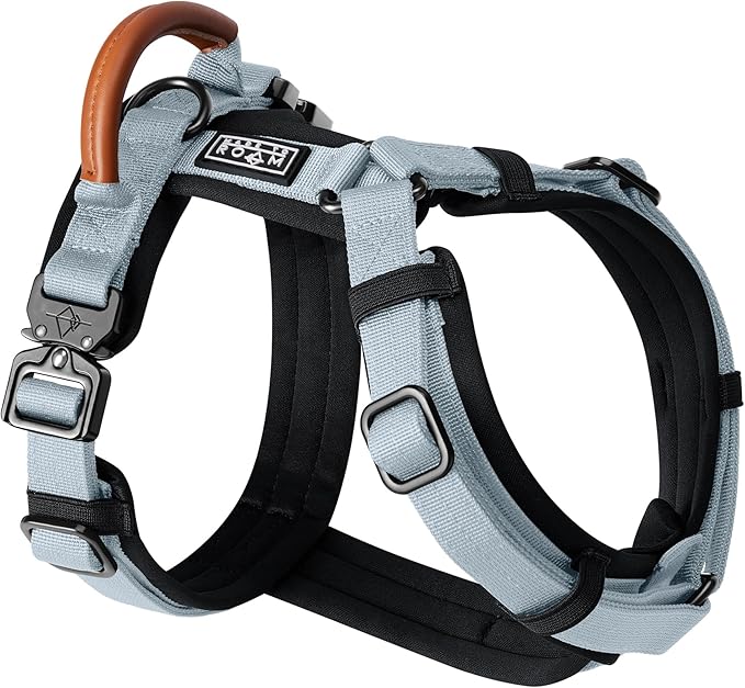MADE TO ROAM Premium Explorer Harness - Y-Shaped Dog Harness with Adjustable Durable Nylon, Soft Padding, Metal Buckles and Leather Handle for Small, Medium, Large Dogs (Alaska Daybreak, Size 7)