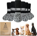 Anti-Slip Dog Socks for Hardwood Floors, Non-Slip Socks with Reflective Strips to Provide Paw Protection, Reflective Grip Socks for Senior Dogs, Prevent Licking & Scratches, 6 PCS Set - XL