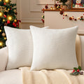 a moment Ivory Chenille Throw Pillow Covers 16x16 Inch Pack of 2 Modern Decorative Throw Pillow Covers Farmhouse Cross Covers Home Decor for Sofa Bedroom Living Room